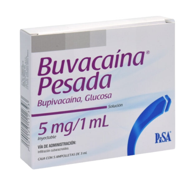 BUVACAINA PESADA INYECTABLE  15MG/3ML C/5 AMP