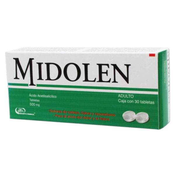 MIDOLEN ADULTO 500 MG C/30 TABLETAS